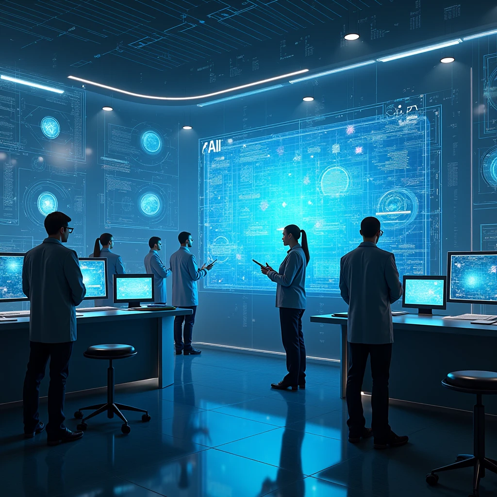 Drawing of a classroom that is advanced with science and technology