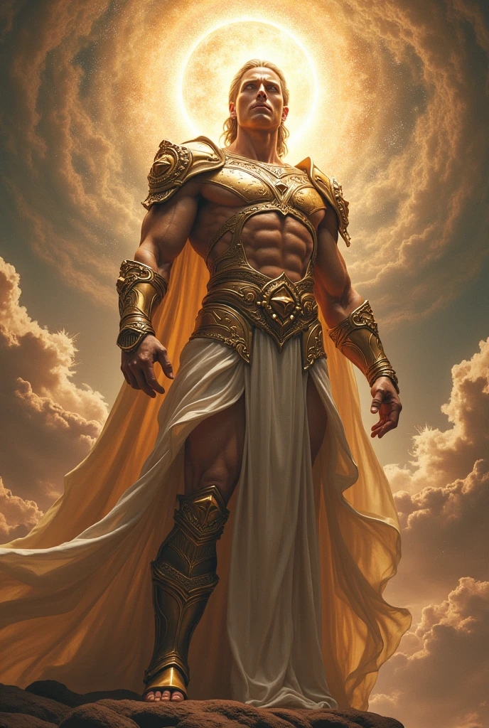um retrato de(( um homem belo como os Deuses )) com barba, ((peitoral forte e largo)), pernas fortes e musculosasin high definition, em 8K de ((um homem)) de 18 anos, (( Homem)), Deus do Mar, Deus do Oceano, Luthien, arte de deus, Deus da mitologia grega, Deus da Lua, Deus do amor e da paz, deus bonito, Mitologia do Deus da Terra, o deus Eros, Um retrato impressionante de um deus, Frank Kelly Freas, Estilo Karol Bak, ((beautiful face)), Ultra Definition, melhor qualidade, 32k ultra , Ultra HD