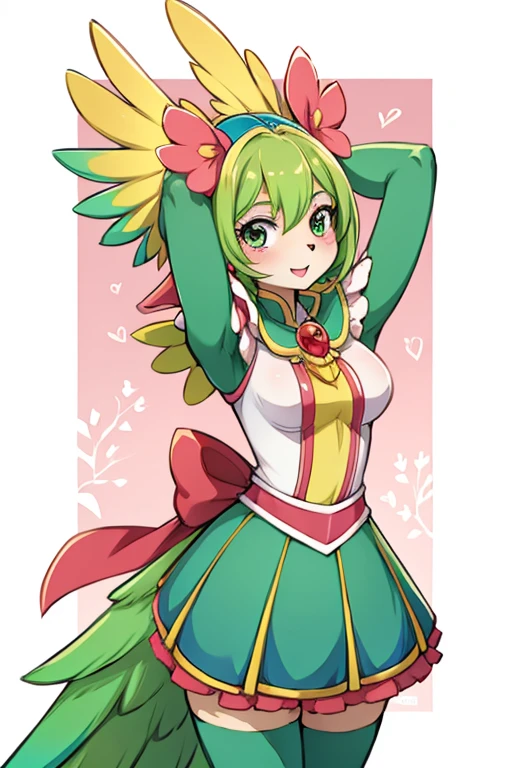 Female furry teenager sarina green parrot 🦜 prettycure style