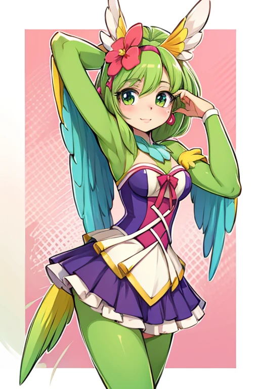 Female furry teenager sarina green parrot 🦜 prettycure style