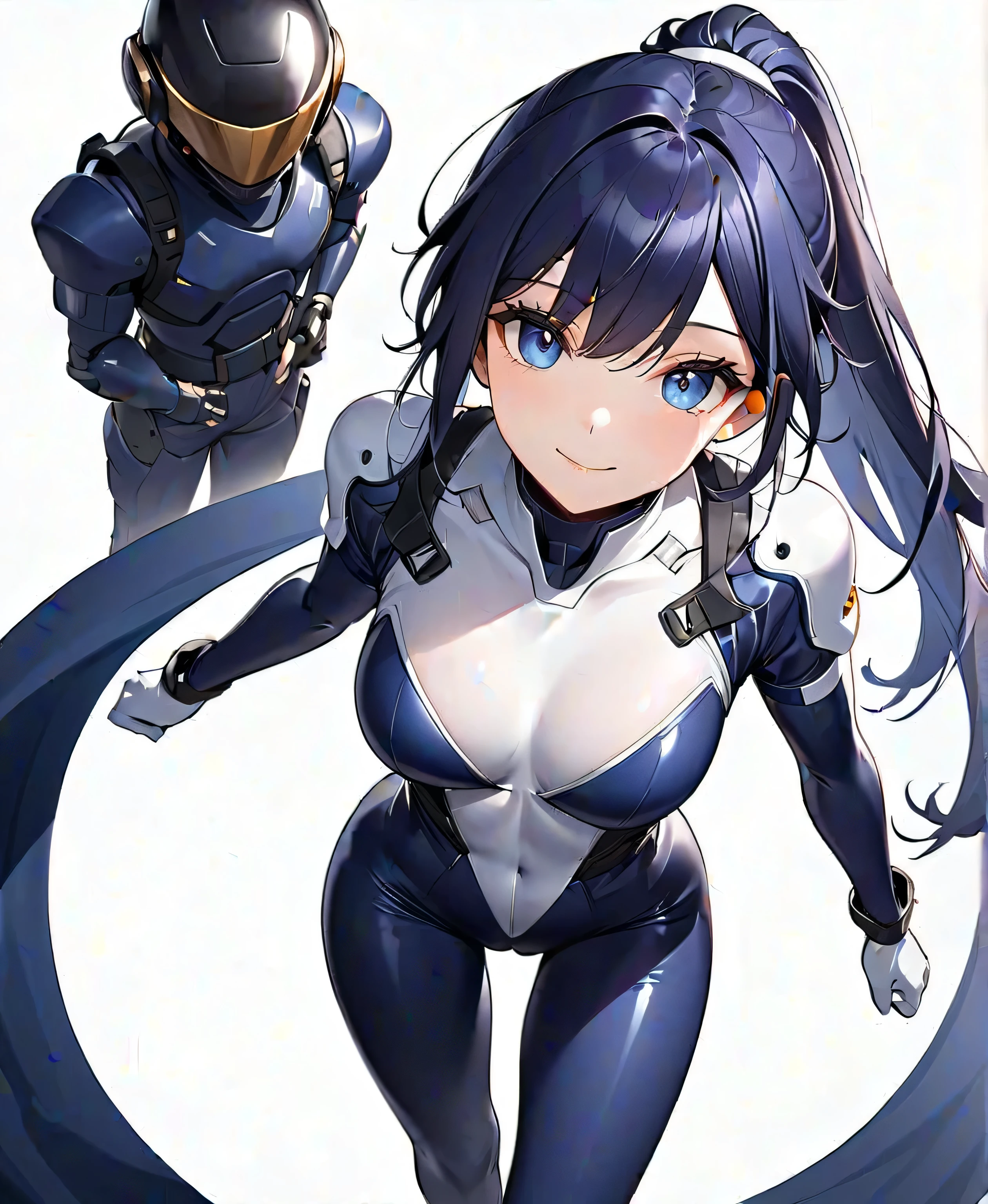 score_9, score_8_ up, score_7_ up,( High Quality , high res), black hair, Straight and long, [[ separate them in the middle ]], Forehead,(Nippon Armor ,Chest),Expose Single Breast ,  black miniskirt, knee socks, Big Breasts, Dark Eyes, Close eyes , ( curvy body to hide fingers), holding a sword , During combat,(( cowboy shot)) simplePositiveXLv2、Completely naked