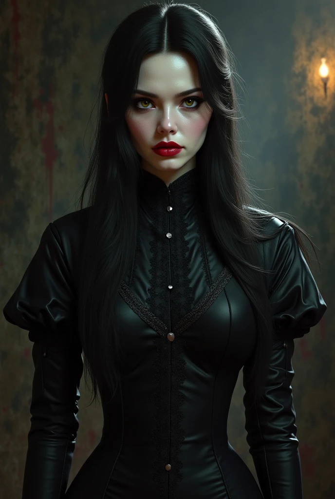 obra de arte, Melhor qualidade, gothic aesthetic, 1 in gothic clothes、Garota com maquiagem preta pesada, Gothic world, Maravilhoso,