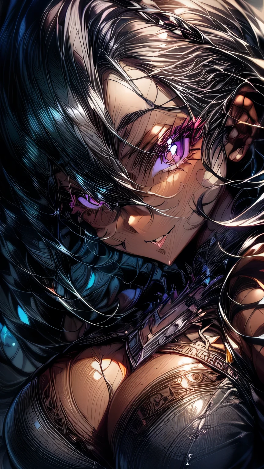 1woman, (((dark skin))), (expressive eyes, long eyelashes), looking at the viewer, happy, cleavage, depth of field, UHD, retina, masterpiece, accurate, anatomically correct, super detail