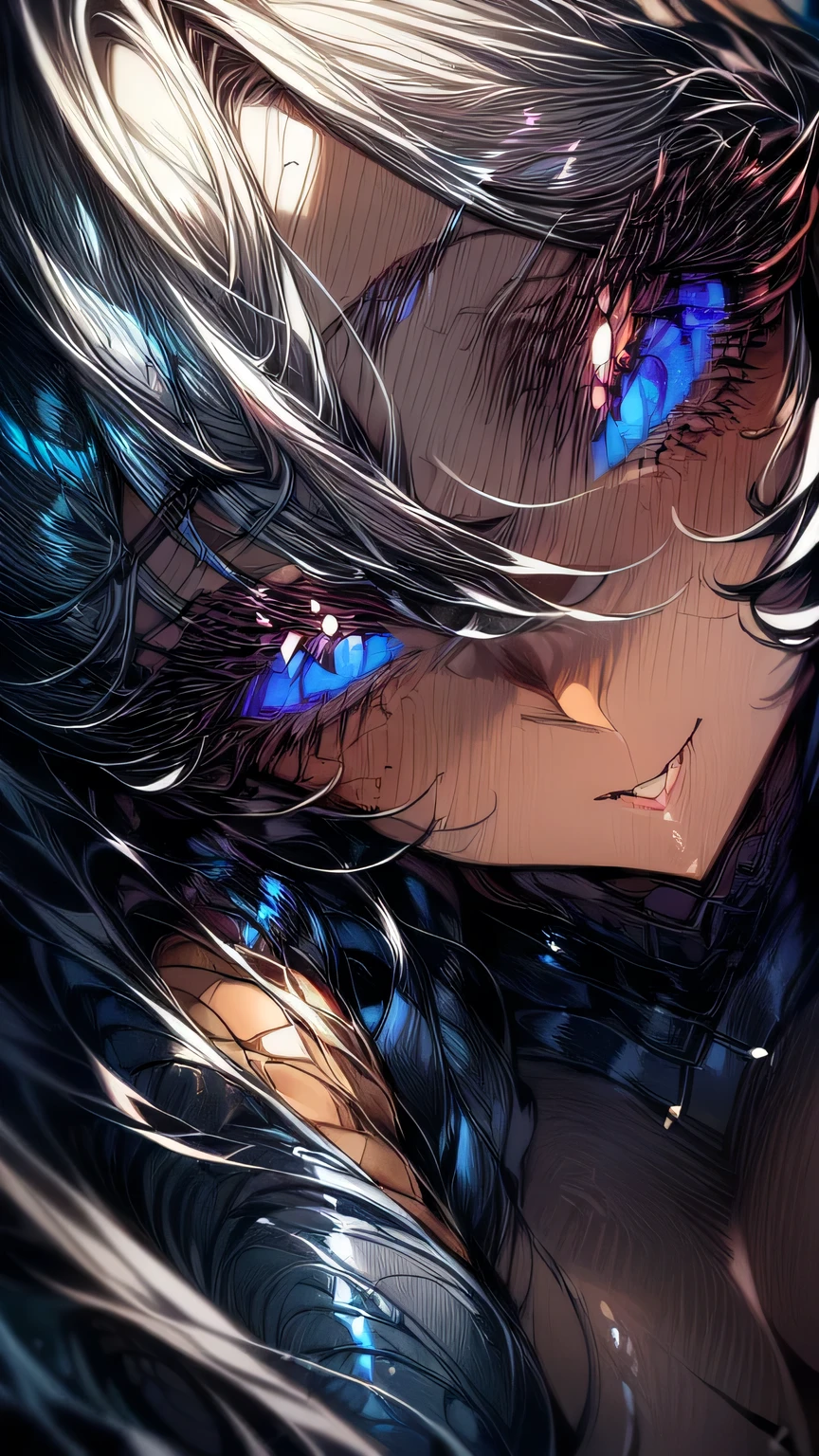 1woman, (((dark skin))), (expressive eyes, long eyelashes), looking at the viewer, happy, cleavage, depth of field, UHD, retina, masterpiece, accurate, anatomically correct, super detail