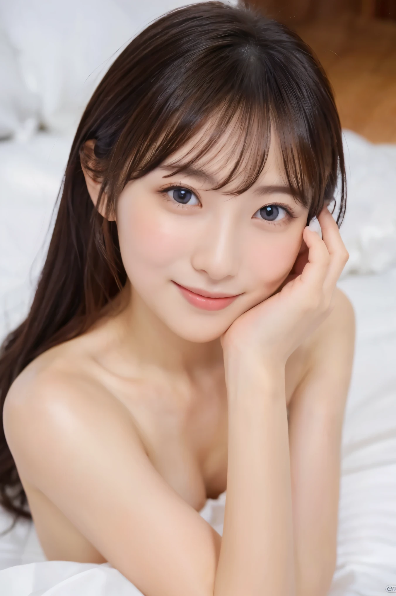 （Browsing Caution:1.2）, （Nude:1.9）,（Completely naked:1.9）,(masterpiece:1.0), (Highest quality:1.2), (Ultra-high resolution:1.2), 8K resolution,  、(9 years oldeautiful girl:1.2）、　Full body image、Japanese、Baby Face、ponytailtton、Shaved、Show your side、Raise your arms、Show your side,（Child body type:1.2）、（Flat :1.2）、Sharp focus, Cinema Lighting, Beautiful face in every detail, Detailed skin texture, Pale skin, Detailed brown hair,  smile, Realistic glowing skin, Beautiful plump nipples,Slim waist, 魅惑的なsmile,（Pink areola:1.2）, （Head to Knee:1.2）