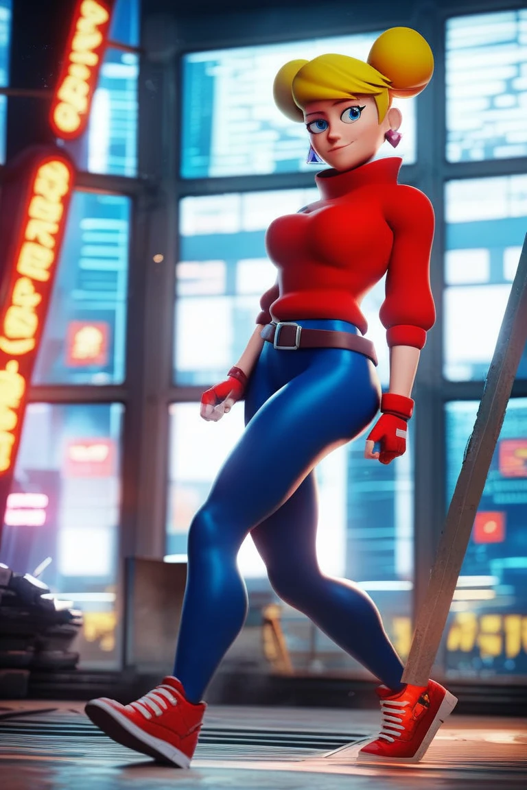 (best quality, masterpiece1.2), 1girl, solo, human, cally3d, (fredina), brown body, top hat, bear ears, stockings, woman, red hoodie, blue eyes, sexy, detailed, extreme detail, perfect lighting, 4k, hood down, Giantess, ultra big, city, mountain, ultra giantess.