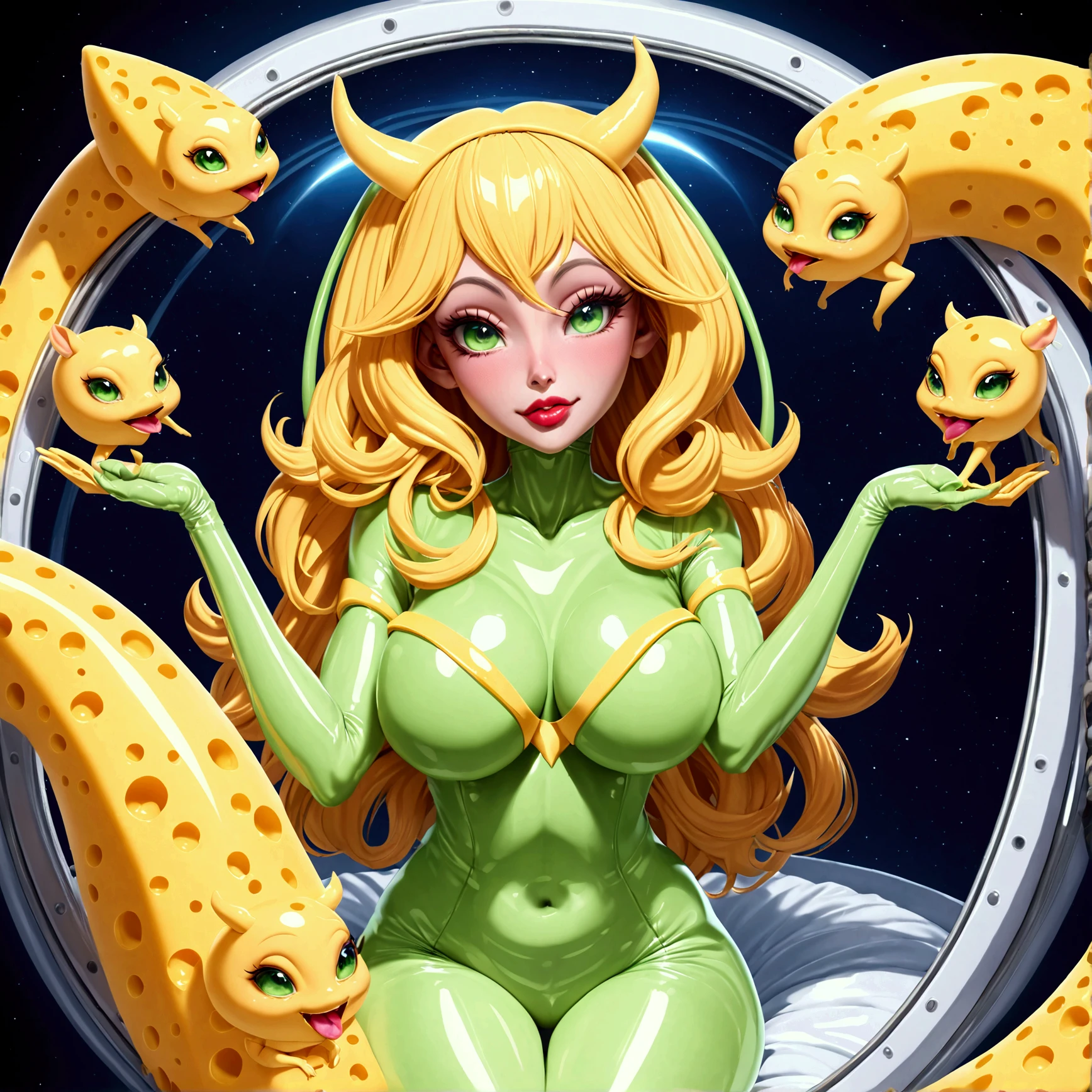 Female alienjelly with giant lips big eyes shiny cheesebody fully turned into shiny cheesebody,High Resolution, 3D Rendering, sexy,Large breasts, fully dressed in cheese, Alien turning humans into cheese, cheese goddes, turns humanity into cheese, cheese, cheesing girls, transforming girls cheese, 9girl becomming cheese forever, cheese females fully cheesed, everyone becomes AlienCheese, cheese legs, cheese face, cheese breast, cheese arms, shiny eyes, Looking at viewer, seductive smile, wants to have me, wants to turn me to, serounded by some other females that are fully 100% bodycheesed, cheese faces head, a.i. Makes this reallity for me, humans turned into female cheese, humans turned into femalecheese, humans fully turned into cheesefemales, seductive cheese, cheese has femalehumanbody, Alien Milfs want to breed with me, vagina, cheesedildo strapped on, Female alien turned into cheese, female aliens turned into cheese, aliens same size as human, female cheese aliens abduct me, vacuum cheese bed, female aliens from cheese, sexy seductive cheesealiens abduct me, cheese aliens abduct me to there planet, cheese aliens are super horny, aliens are ultra horny, female alienjelly flirts with me, female alien put me in a vacuumbed, female alien encased me in vacuum bed, female alien sucked me in a really tight vacuumbed, i am a female inside a tight latex cheese vacuumbed, fully sealed tight in latextightvacuumbed, Alien Milf Looking at viewer, Alien milf put me in vacuumbed, 1female inside vacuumbed, 1female inside tight latexcheesevacuumbed, alien milf to horny wants me instantly, alien milf abducts me now, alienmilf has big lips, giant aliensucking lips, milking machine attached to my breast, giant full lips milking my breast, milk machine is milking female breast, breastsucking liquidcheese from breast like a cow getting milked, alienfemale have intense big lips, intense big sucking lips that suck viewer, Alien female turned viewer in cheese, viewer inside vacuumbed