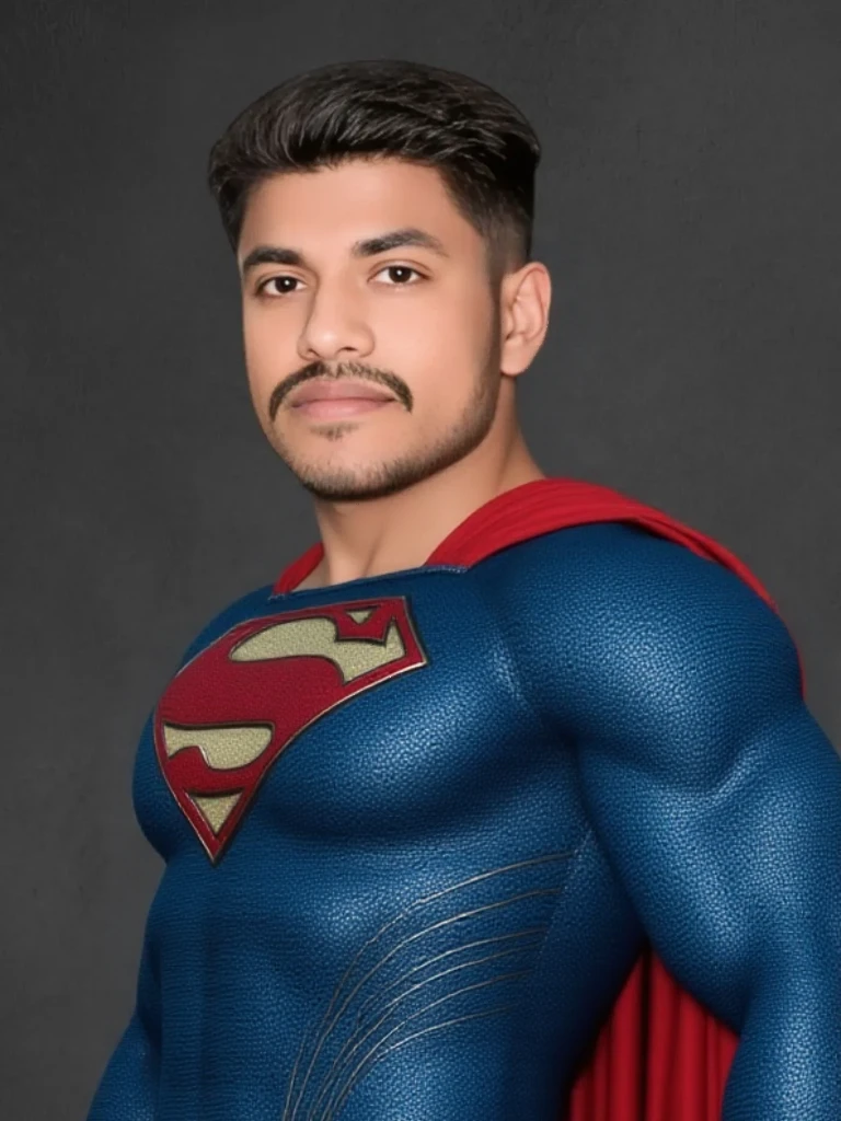 Latino chav, 20 years old, short hair, men, hairy, hairyalpha, BeardAlpha, wearing a superhero clothes, wearing a superhero cape, tight superhero uniform, oversized pectorals, heavy pectorals, oversized bulge, intimidating, smirking, nipple rings, angry, threatening, bara, prison background