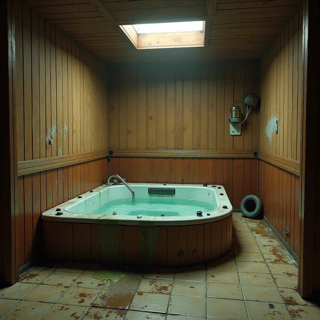 Tanned old man in sauna