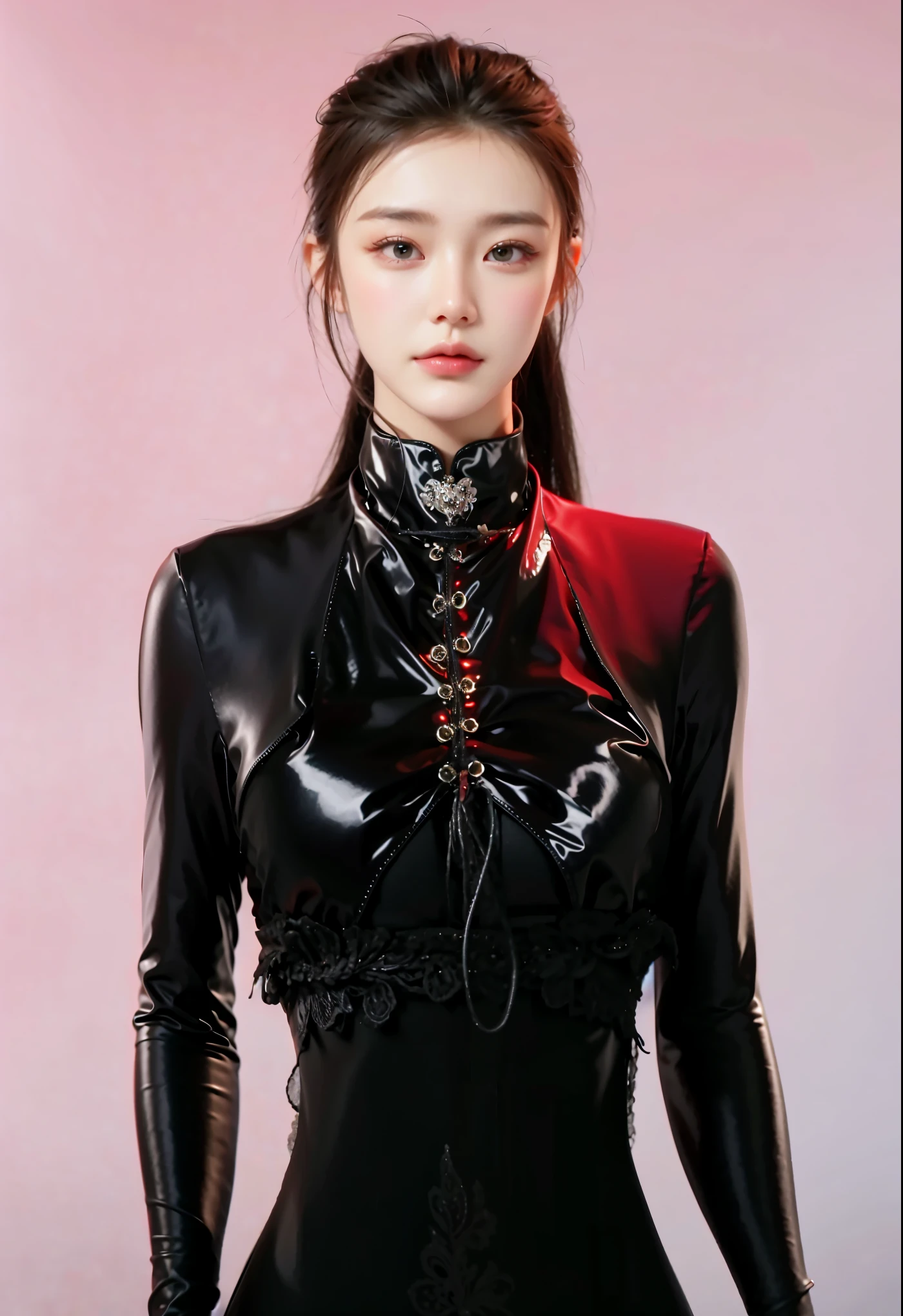 PureErosFace_V1 EMB_tallgirlstyle-500, ((techwear)), futuristic armor, (((cybernetic armor))), cyber helmet, fishnet style (((gothic dress))) with (((roses))), perfect eyes, blue eyes, (multicolor), (((black lips))), proportional eyes,(skindentation:1.2), gothic, gloomy, realistic, masterpiece, highest quality, highres, (wet white dress:1.3), beautiful vampire princess, cute, sci-fi, caspian sci-fi , render,  modelshoot style, (extremely detailed CG unity 8k wallpaper), full shot body photo of the most beautiful artwork in the world, professional majestic oil painting, trending on ArtStation, trending on CGSociety, Intricate, High Detail, Sharp focus, dramatic