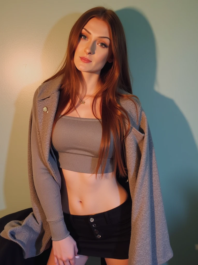 jeune fille de 20 ans au cheveux tres long violet avec une veste ROUGE, habiller en ROUGE, vetue de ROUGE, OUTFIT RED, une tenue rouge, tshirt rouge RED rouge, habiller rouge mode, robe rouge, tenue vestimentaire rouge