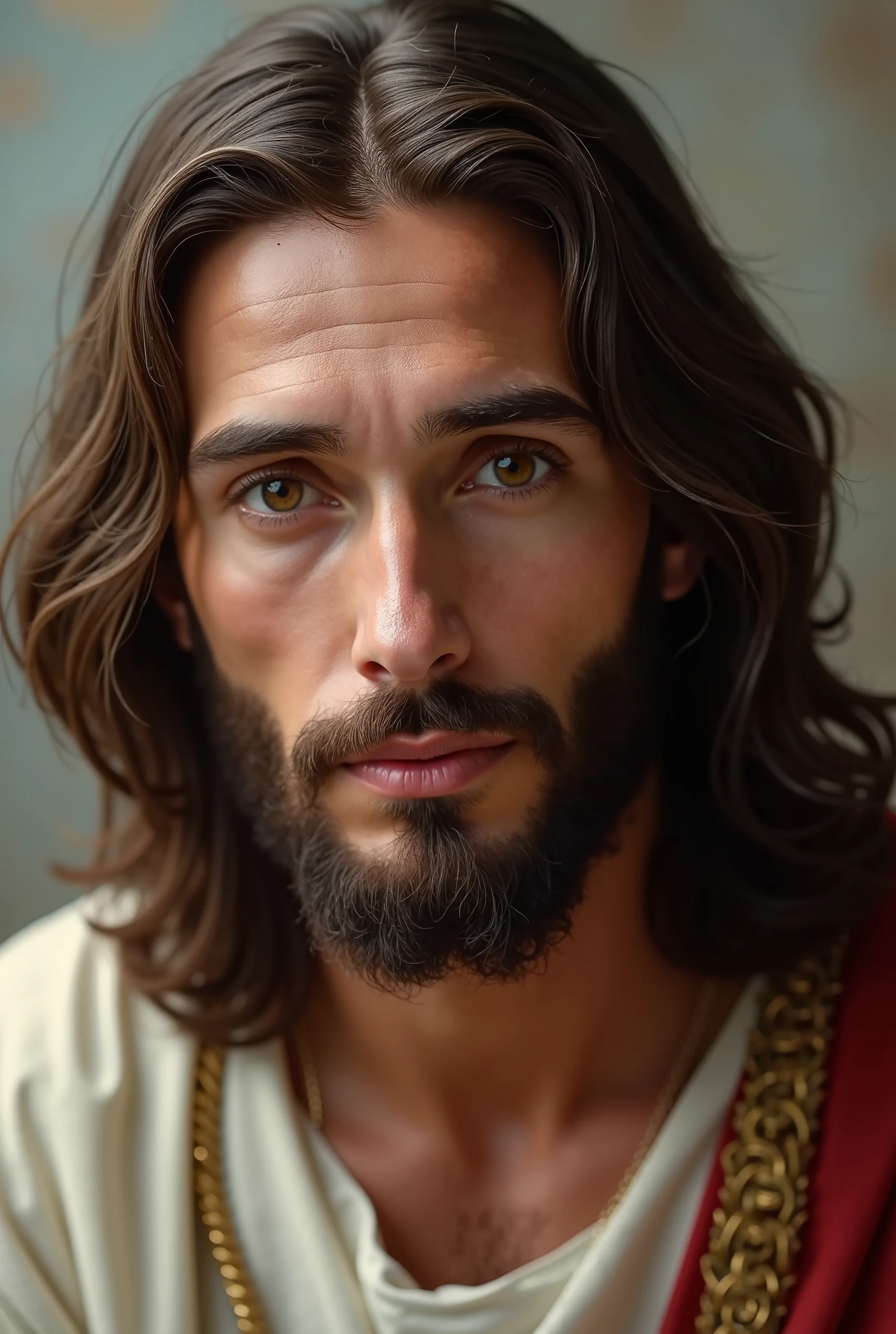 A close up of a man with long hair and a beard - SeaArt AI