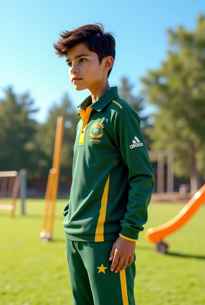 Aboy wraring A south Afric cricket team kit back full named"kaiser" with number*56*