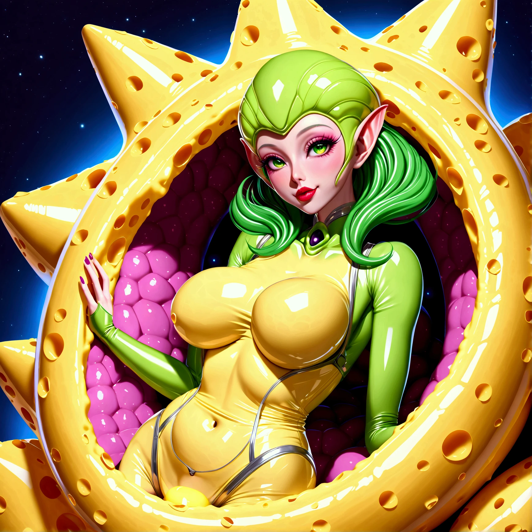 Female alienjellymilf with giant lips big eyes shiny cheesebody fully turned into shiny cheesebody,High Resolution, 3D Rendering, sexy,Large breasts, fully dressed in cheese, Alien turning humans into cheese, cheese goddeses, turns humanity into cheese, cheese, cheesing girls, transforming girls cheese, 9girl becomming cheese forever, females fully alien cheesed, everyone becomes AlienCheese, cheese legs, cheese face, cheese breast, cheese arms, shiny eyes, Looking at viewer, seductive smile, wants to have me, wants to turn me, serounded by other females that are fully 100% alienbodycheesed, cheese faces head, a.i. Makes this reallity for me, humans turned into female cheese, humans turned into femalecheese, humans fully turned into cheesefemales, seductive cheese, cheese has femalehumanbody, Alien Milfs want to breed with me, vagina, cheesedildo strapped on, Female alien turned into cheese, female aliens turned into cheese, aliens same size as humans, female cheese aliens abduct me, vacuum cheese bed, female aliens from cheese, sexy seductive cheesealiens abduct females, cheese aliens abduct me to there planet, cheese aliens are super horny, aliens are ultra horny, female alienjelly flirts with me, female alien put me in a vacuumbed, female alien encased me in vacuum bed, female alien sucked me in a really tight vacuumbed, i am a female inside a tight latex cheese vacuumbed, Alienvacuum device, Alien Milf Looking at viewer, Alien milf put me in vacuumbed, alien milf to horny wants me instantly, alien milf abducts me now, alienmilf has big lips, giant aliensucking lips, milking machine attached breast, giant fulllips milking sucking breast, machine is milking female breast, breastsucking liquidcheese from breast like a cow getting milked, alienfemale have intense big lips, intense big sucking lips that suck viewer air tight, Alien female turned viewer in cheese, viewer inside vacuumbed, AlienCheeseTongue, viewer sucked into their dimension, Saliva, Flustered, 