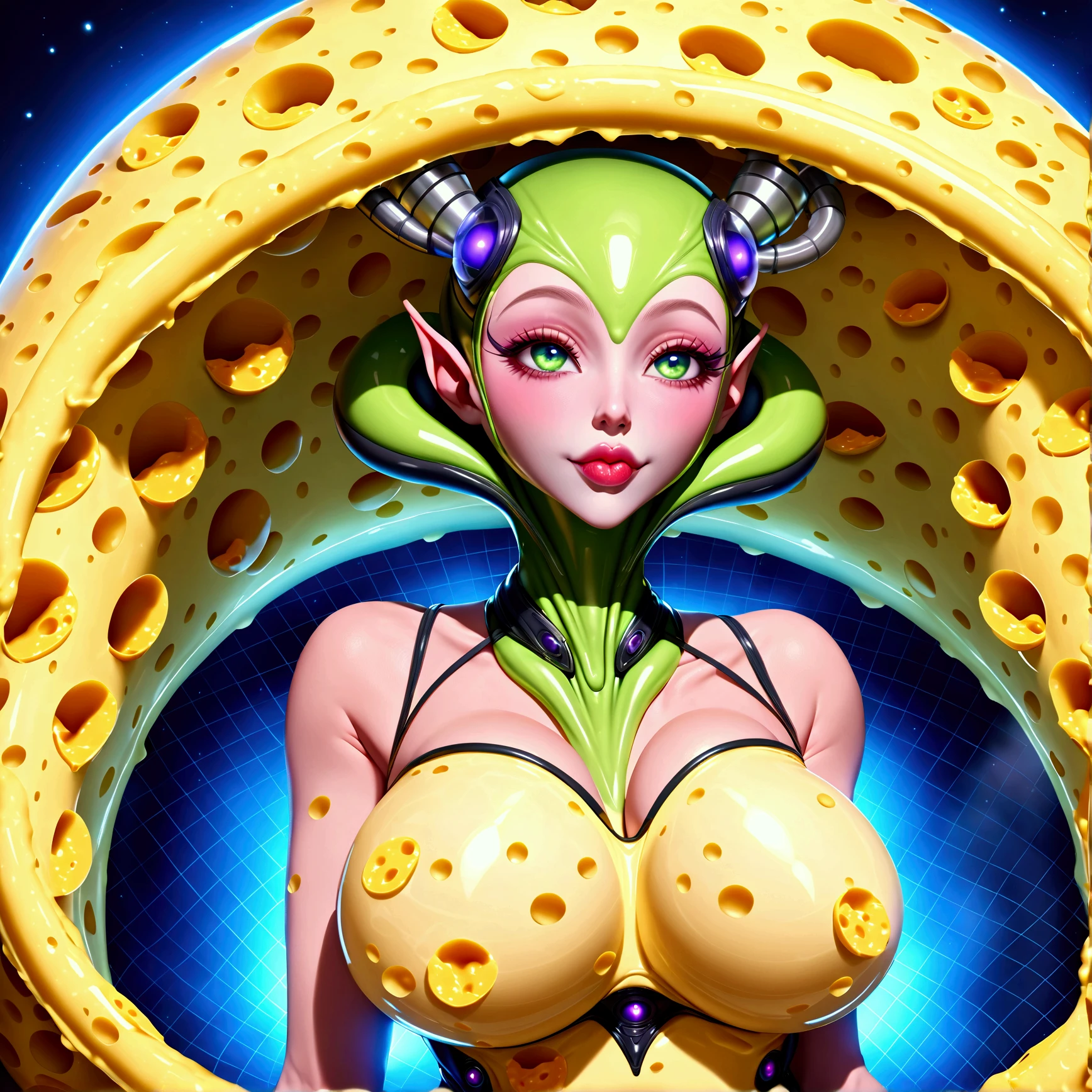 Female alienjellymilf with giant lips big eyes shiny cheesebody fully turned into shiny cheesebody,High Resolution, 3D Rendering, sexy,Large breasts, fully dressed in cheese, Alien turning humans into cheese, cheese goddeses, turns humanity into cheese, cheese, cheesing girls, transforming girls cheese, 9girl becomming cheese forever, females fully alien cheesed, everyone becomes AlienCheese, cheese legs, cheese face, cheese breast, cheese arms, shiny eyes, Looking at viewer, seductive smile, wants to have me, wants to turn me, serounded by other females that are fully 100% alienbodycheesed, cheese faces head, a.i. Makes this reallity for me, humans turned into female cheese, humans turned into femalecheese, humans fully turned into cheesefemales, seductive cheese, cheese has femalehumanbody, Alien Milfs want to breed with me, vagina, cheesedildo strapped on, Female alien turned into cheese, female aliens turned into cheese, aliens same size as humans, female cheese aliens abduct me, vacuum cheese bed, female aliens from cheese, sexy seductive cheesealiens abduct females, cheese aliens abduct me to there planet, cheese aliens are super horny, aliens are ultra horny, female alienjelly flirts with me, female alien put me in a vacuumbed, female alien encased me in vacuum bed, female alien sucked me in a really tight vacuumbed, i am a female inside a tight latex cheese vacuumbed, Alienvacuum device, Alien Milf Looking at viewer, Alien milf put me in vacuumbed, alien milf to horny wants me instantly, alien milf abducts me now, alienmilf has big lips, giant aliensucking lips, milking machine attached breast, giant fulllips milking sucking breast, machine is milking female breast, breastsucking liquidcheese from breast like a cow getting milked, alienfemale have intense big lips, intense big sucking lips that suck viewer air tight, Alien female turned viewer in cheese, viewer inside vacuumbed, AlienCheeseTongue, viewer sucked into their dimension, Saliva, Flustered, 