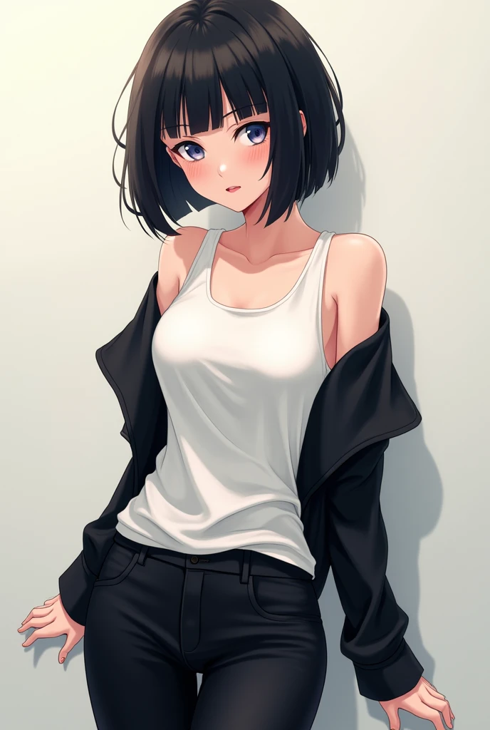 masterpiece:1.2, best quality, ((ultra detailed)), high resolution, 2d, anime style , photo, photography, detailed background, (1boy,otoko no ko, feminine),cute face,short hair,bob cut,(black hair),flat chest, BREAK solo,(droopy eyes:1.3),17 years old,((blue eyes;1.2 )), beautiful thighs,surprised,blush, BREAK cowboy shot,sitting,wariza,black sweater,black pantyhose,shorts BREAK pastel colors:1.4, solid paint:1.2, saturated color, contour