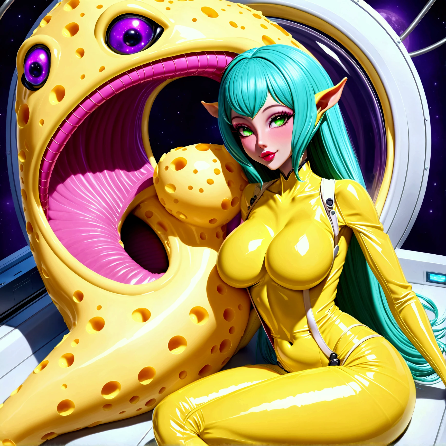 Female alienjellymilf with giant lips big eyes shiny cheesebody fully turned into shiny cheesebody,High Resolution, 3D Rendering, sexy,Large breasts, fully dressed in cheese, Alien turning humans into cheese, cheese goddeses, turns humanity into cheese, cheese, cheesing girls, transforming girls cheese, 9girl becomming cheese forever, females fully alien cheesed, everyone becomes AlienCheese, cheese legs, cheese face, cheese breast, cheese arms, shiny eyes, Looking at viewer, seductive smile, wants to have me, wants to turn me, serounded by other females that are fully 100% alienbodycheesed, cheese faces head, a.i. Makes this reallity for me, humans turned into female cheese, humans turned into femalecheese, humans fully turned into cheesefemales, seductive cheese, cheese has femalehumanbody, Alien Milfs want to breed with me, vagina, cheesedildo strapped on, Female alien turned into cheese, female aliens turned into cheese, aliens same size as humans, female cheese aliens abduct me, vacuum cheese bed, female aliens from cheese, sexy seductive cheesealiens abduct females, cheese aliens abduct me to there planet, cheese aliens are super horny, aliens are ultra horny, female alienjelly flirts with me, female alien put me in a vacuumbed, female alien encased me in vacuum bed, female alien sucked me in a really tight vacuumbed, i am a female inside a tight latex cheese vacuumbed, Alienvacuum device, Alien Milf Looking at viewer, Alien milf put me in vacuumbed, alien milf to horny wants me instantly, alien milf abducts me now, alienmilf has big lips, giant aliensucking lips, milking machine attached breast, giant fulllips milking sucking breast, machine is milking female breast, breastsucking liquidcheese from breast like a cow getting milked, alienfemale have intense big lips, intense big sucking lips that suck viewer air tight, Alien female turned viewer in cheese, viewer inside vacuumbed, AlienCheeseTongue, viewer sucked into their dimension