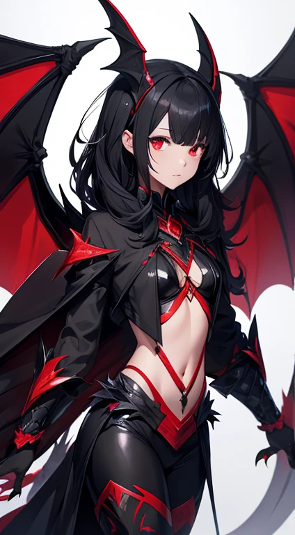 masterpiece, super detailed, high resolution, precision art, highly seductive anime girl. sexy and alluring, flawless red demonic skin, succubus, symmetrical face, beautiful olive eyes, flowing black hair, her very presence oozes seduction and allure, S-shaped body, black onyx colored horns jutting out her forehead, heart shaped tail protruding from her back, sexy and arousing slim body with enticing breasts, intricate and beautiful heart shaped tattoo engraved on her stomach, wearing crop-top and form-fitting leggings that accentuate her round ass, hip-level shot