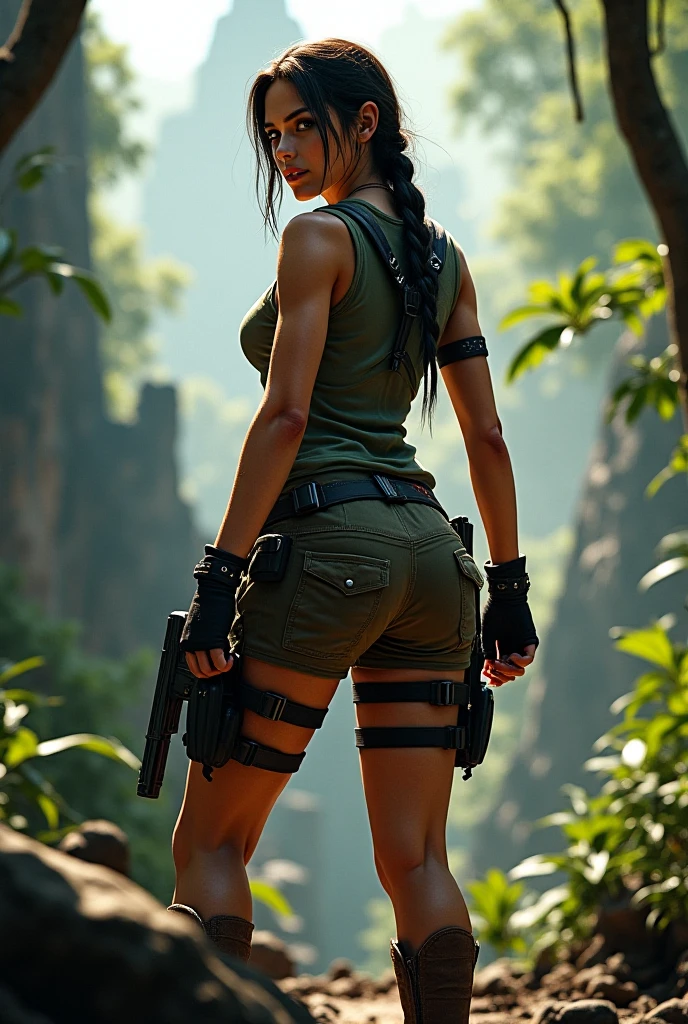 Scarlett Johansson big bubble booty in lara croft cosplay hottest