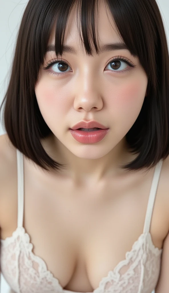 masterpiece, 最high quality,16k,8K,beautiful,get used to it,exquisite,extremely get used to it, finely get used to it, high quality, insanely get used to it, ultra get used to it, ultra high resolution, 超high quality, beautiful face, Japanese, NSFW,Picture of a woman's face 、( sharp focus ),  (Ultra-detailed beautiful faces:1.10), (Ultra-detailed beautiful slim body:1.9), 21 years old, ( Super Detailed Beautiful Japanese Beauty Female Idols:1.7), ( troubled face:1.3), Woman in the center of the image, break, photorealistic, hyperrealism, portrait of young adorable Japanese face, Japanese facial features, Young and Cute Skinny Oriental Faces,  21 years old idol with a cute face, beautiful Japanese girl's face , Japanese facial features, she has a lovely look , RAW Photos、(masterpiece:1.3)、(Highest quality,Very detailed,Complex)、Professional photography、Professional Lighting、High resolution、High Dynamic Range、(((Realistic、Ultra-realistic,Realistic、8K Ultra HD)))、Browsing Caution、16K、32K、超High resolution、(((Large Breasts)))、(((Emphasize cleavage)))、Abdominal muscles、Perfect body、 Delicate features,、Super photogenic、clavicle、Beautiful ass、((Luxury lace lingerie))、Ultra detailed face、Naturally radiant lips、double eyelid、High Contrast、((belly button))、Natural light、Someone who looks at you calmly、 Goddess-like eyes、Shining Eyes、Beautiful hip line、Bedroom、(From above)、(((Lying in bed:1.5)))、Delicate and sexy face、 Sensual Gaze、 (Sweaty, Glowing Skin:1.5)、Fashion Model、The expression when enduring pleasure、Sexually aroused expressions、(sweating:1.2)、Underboob、Breasts spilling out、Full Body Shot、Spread  legs、