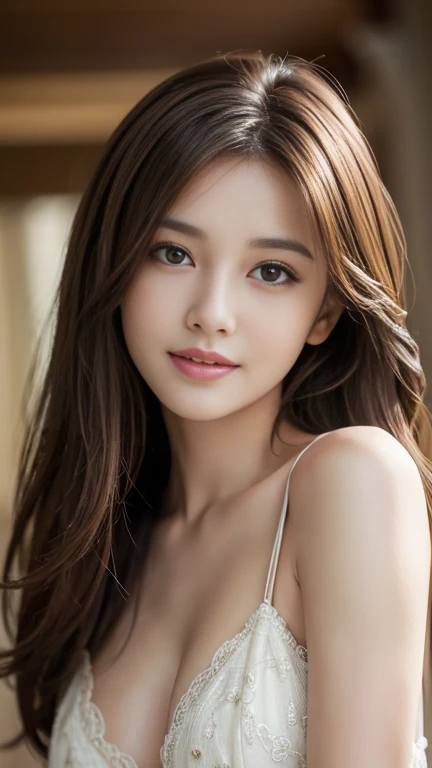 ((((Super long hair、とてもLong Hair、Wavy Hair、Look forward、Nordic)))))))、Tabletop, Highest quality, Photorealistic, In detail, High resolution, 8k wallpaper, Perfect dynamic composition, Beautiful attention to detail, Long Hair, Big ample breasts、24-years-old、(Droopy Eyes 1.4)、Adult Beauty、Japanese、Big Breasts