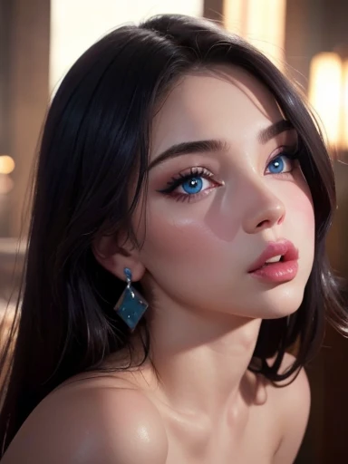 Ultra-realistic movie master pie with ultra-detailed primetime portraits, 最high quality, 8K, table top, The ultra -The high-definition、1 girl 22 years old、porn woman, ((Janice Griffith:1.0)), (small head:1.5), porn scene、masterpiece, 最high quality, high quality, High resolution、 (very delicate and beautiful、fine details:1.2)、(masterpiece)、 最high quality、 (high quality)、 ((absurdres))、 ((ultra sharp fous))、(Glamour, paparazzi taking pictures of her)、(Super beautiful detailed face:1.4)、(super detailed eyes:1.3)、(super detailed lips:1.2)、(super Detailed nose:1.2)、(cinematic lighting)、((anatomically correct))、((cleavage:1.3))、(dynamic random fancy, professional hairstyles)、dark shot:1.17、 Long blue_eyelashes:1.2、 (black_eyeshadows:1.2)、 red_lipstick:1.38、((perfect round eyes))、 dark_pink_makeup:134、((matte skin:1.45))、((cowboy shot:1.5)) 