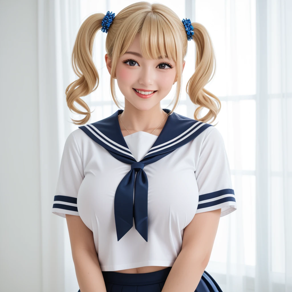 leaning back, (looking at viewer:1.3), (Warm Smile:1.5), (beautiful japanese girl), (Shot with Canon EOS 5D Mark 4 and Canon EF Lens 85mm F1.2L lens, F value 1.2, ISO 50, shutter speed 64), break, beautiful and fine eyes, perfection , perfection, roll your eyes, detailed face, fine eyes, excellent quality, masterpiece, very detailed, Advanced level of detail, many details, high quality, cinematic light, real hands, (super realistic:1.3), perfect eyes, detailed skin, skin blemish, lip gloss, break, high school student , 16 years old, 165cm toll, halo, break,
toki asuma, halo, break,
long hair, blue hair bow, blond hair, break,
long hair, playboy bunny, rabbit ears, leotard, detached collar, blue bow, white thighhighs, wrist cuffs, break,
midnight, lounge, bar,
