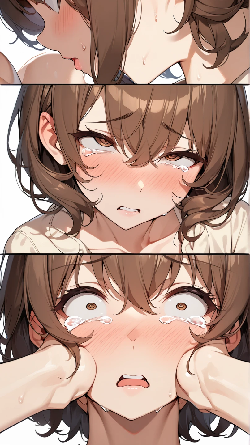 (rolling eyes, open mouth, tongue out , drool:1.5), {{fellatio}},deepthroat, irrumatio, (masterpiece, Highest quality, Ultra high definition), One girl