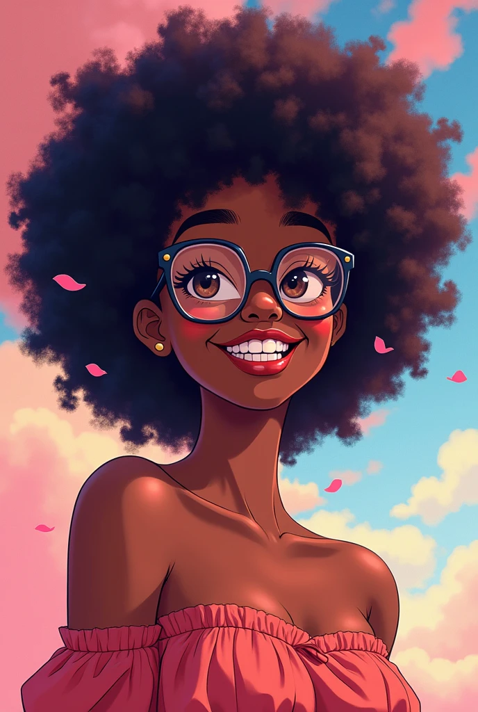 Sexy anime Black girl selfie cherry