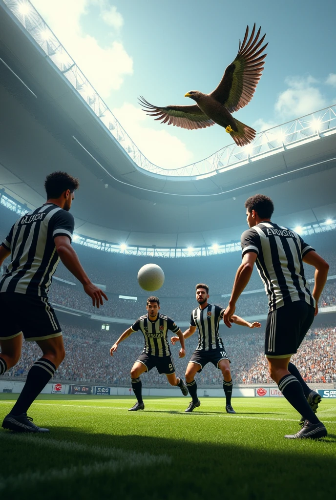 Corinthians with a hawk flying over the stadium