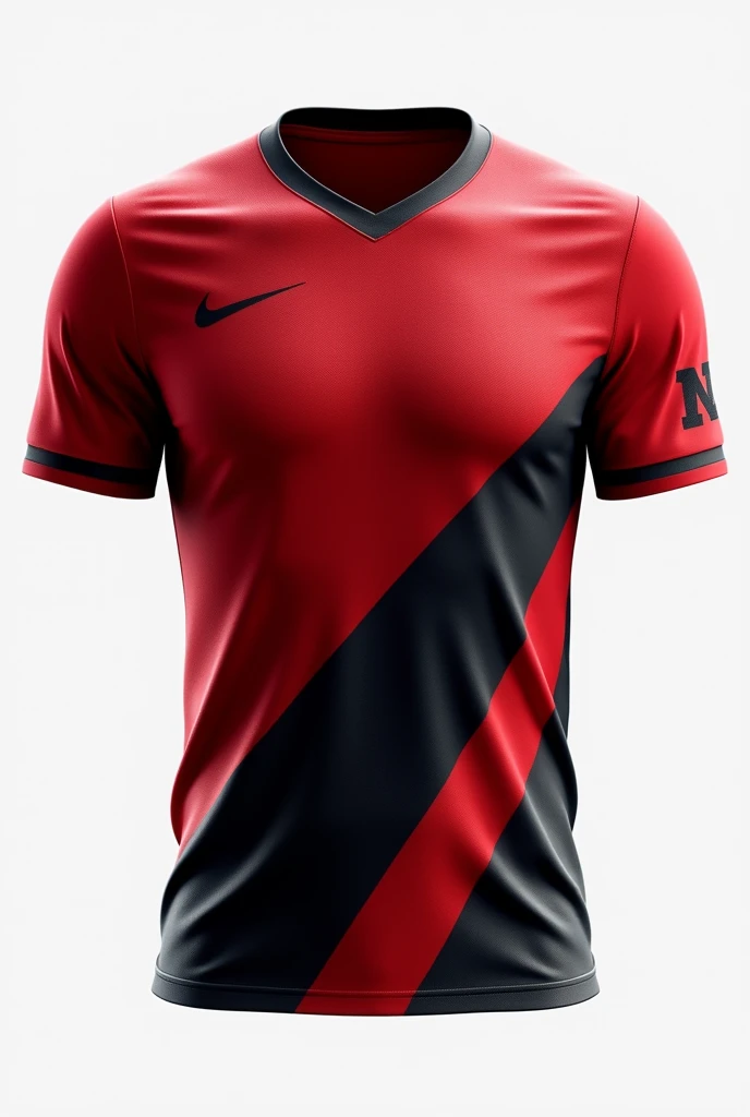 Complete red and black volleyball team uniform with white hawk logo