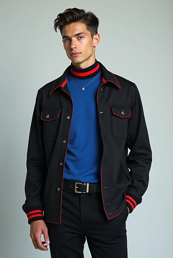 Create a uniform with black yellow and red