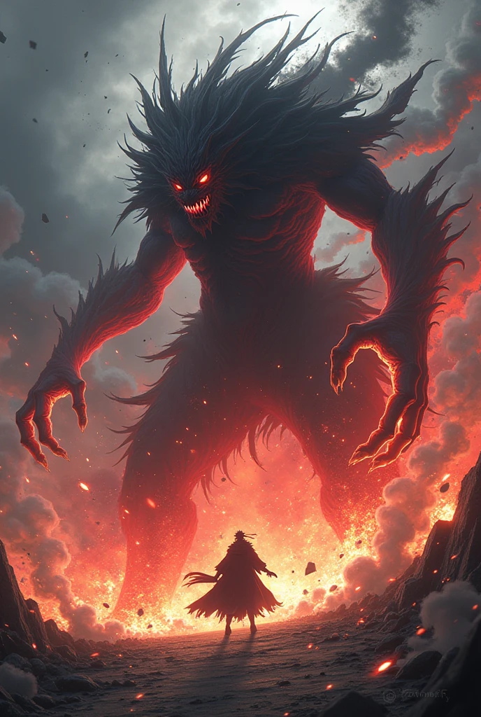 A weak team, powerless to resist, helplessly watches as the giant evil spirit gets closer and closer to them, their expressions filled with helplessness and despair, surrounded by a sense of oppression, , 32k, best quality, masterpiece, super detail, high details,