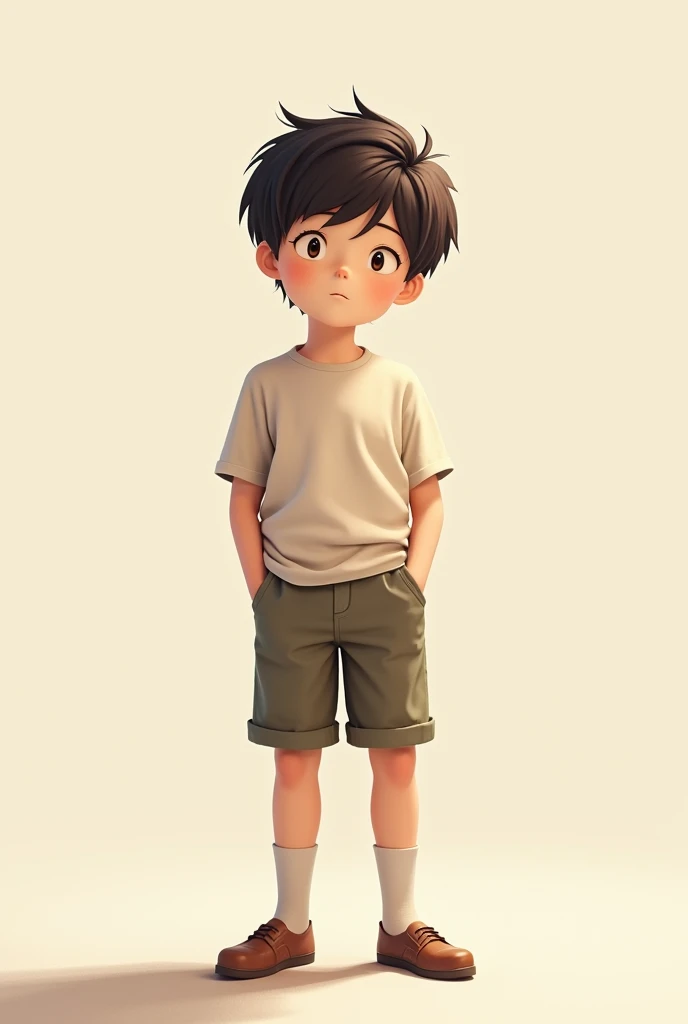 Funny little boy full body, 3d rendering, 8K, handsome, sunlight, shadow. Wear cute children's clothing