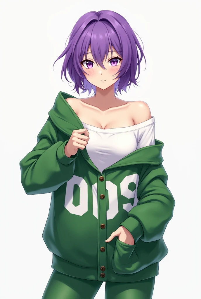 highres,1girl,animal ears,KEMOMIMI,KEMOMIMI hidden by an orange Flat cap,bangs,blush,heterochromia,red eye,green eye,red and green odd eyes,open mouth,fang,dark-skinned female,hair between eyes,hair ornament,hairclip,looking at viewer,smile,solo,v-shaped eyebrows,thighhighs,underwear,sweater,ponytail,Short messy hair,purple hair,two or more colors,white background,simple background,streetwear,taut clothing,sneakers,Tongue out,frontview