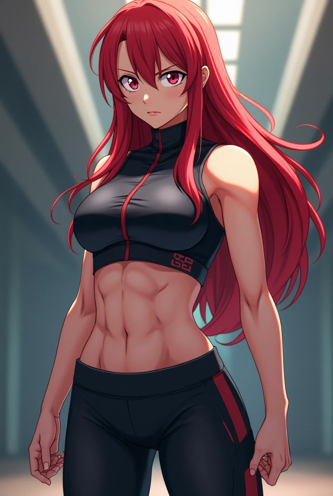 (masterpiece, best quality, 1girl, solo, intricate details, chromatic aberration), realistic, ((medium breath)),long hair, pink hair, red head ornament, pink highlights, hair over one eye,purple eyes, earrings, sharp eyes, choker, neon shirt, open jacket, crop top, (symmetry eyes),(perfect symmetrical body),against wall, brick wall, graffiti, dim lighting, alley ,look at viewer, woman at a gym, cute, front Pose, fitness girl, standing, erect Pose, symetrical, fitness model, skinny, Red sneakers, best qualityer, relaxed arms, hands down, ankle, fullbody view, stand straight with your back upright. Keep your shoulders back and maintain a straight line from your head to your feet.