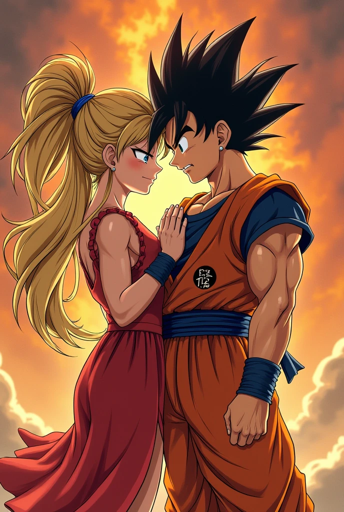 Goku violando Sailormoon, sexscene, goku on Sailormoon, penetrating her anus with his penis.