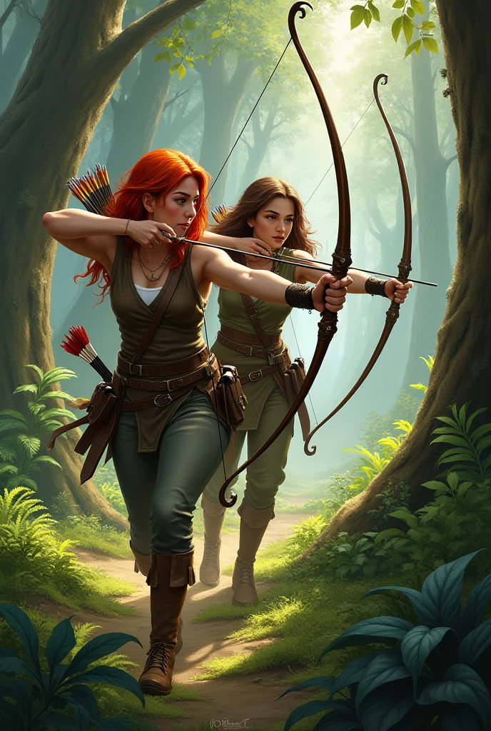 ultra-detailed fixture of beautiful stylish archer woman in old house, (brown hair low: 1.3), (arms defined: 1.1), dress (jean vest color green: 1.3) and long skirts, tattoo (cyberpunk archery: 1.1) ), two arrows in his hands , 150mm, beautiful soft studio light, rim light, bright details, luxury cyberpunk, , hyperrealistic, anatomical, facial muscles, elegant, beautiful background, octane rendering, HR style Giger, 8k, best quality, masterpiece, illustration, extremely delicate and beautiful, extremely detailed, CG, unit, wallpaper, (realistic, photorealistic: 1.37), amazing, fine details, masterpiece, best quality, artwork official, extremely detailed 8k wallpaper of unity CG, absurd, incredibly absurd, robot, full body, (high angle: 1.3)