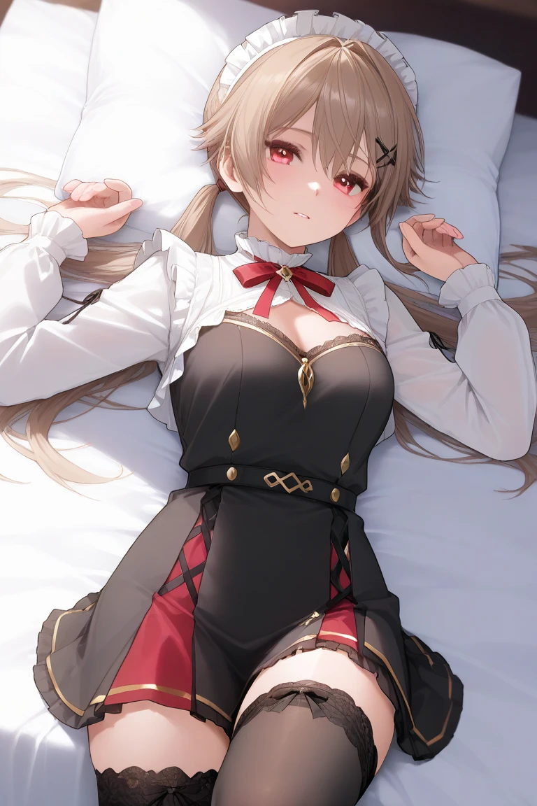  lying on the bed 