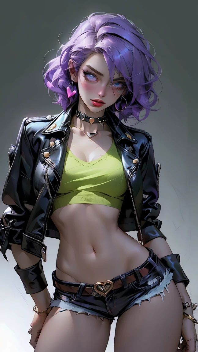 <lora:Ember_McLain_Danny_Phantom_Anime:0.8>,ember_mclain_danny_phantom,green hair,pale green skin,(tattoo near eyes,face tattoo:1.3) BREAK [SEP],
asymmetrical gloves,tongue out,\m/,collarbone,electric guitar BREAK [SEP],
(deep plunging neckline, torn midriff, torn cleavage,torn clothes, torn legwear,bare shoulders, revealed cleavage,exposed medium breasts,navel,colarbone,covered nipples:1.1) BREAK [SEP],
(ambient lighting:1.1),(ultra realistic,32k,RAW photo:1.1),(high detailed skin:1.1),8k uhd,dslr BREAK [SEP],
high quality,film grain,(shiny glossy translucent clothing:1.1) BREAK [SEP],
full shot,looking at viewer seductively,flirty smile,naughty face,simple background,(insanely detailed,best quality,masterpiece,photorealistic:1.3),
