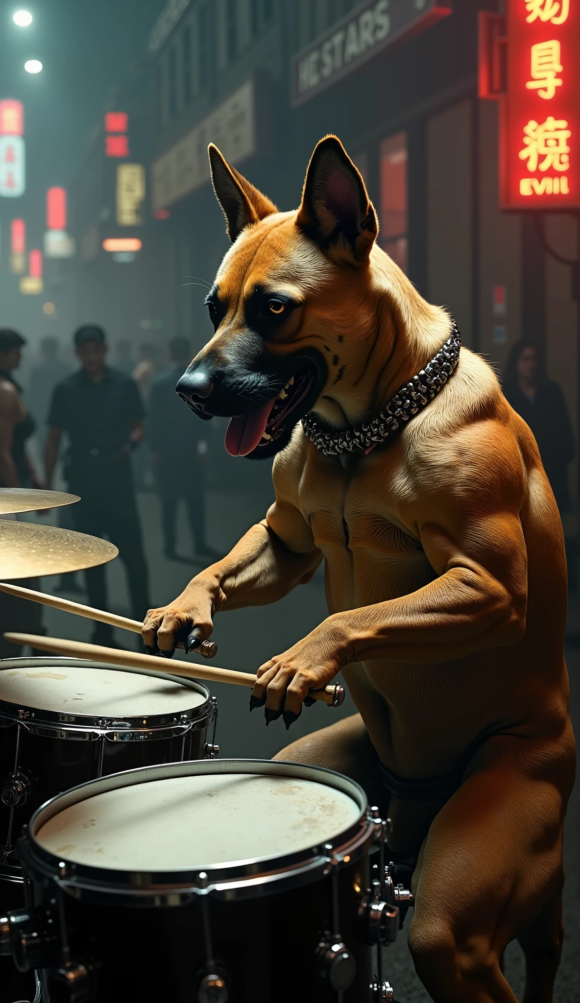 Pitbull play drums in metal band 