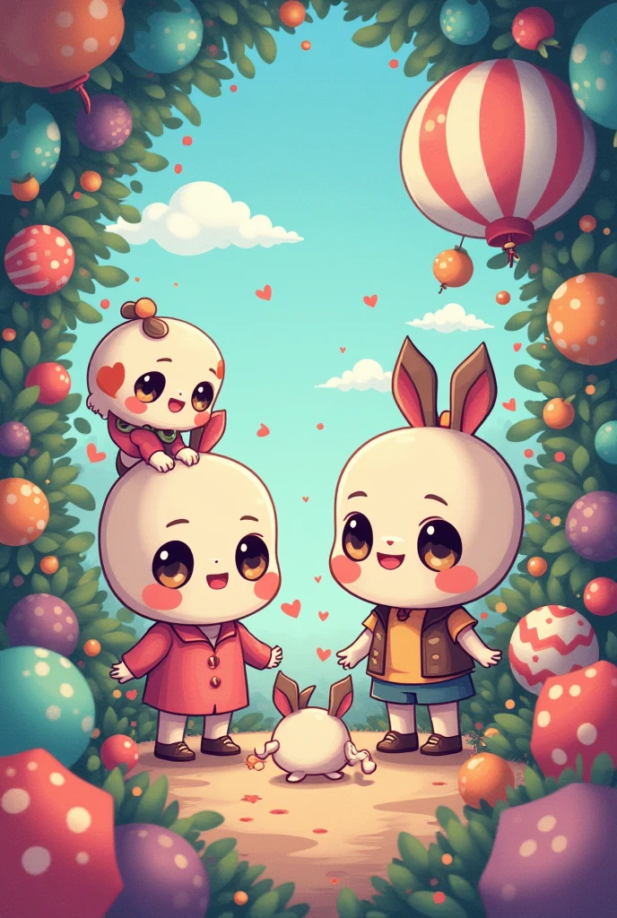: 3。edgBunny、realisticlying、Furry animals、apples、dark circles、Be red in the face、cherrie、food、the fruits、full bodyesbian、Non-human、morango、tomato、water melon, flat color, simple color, tarot card style