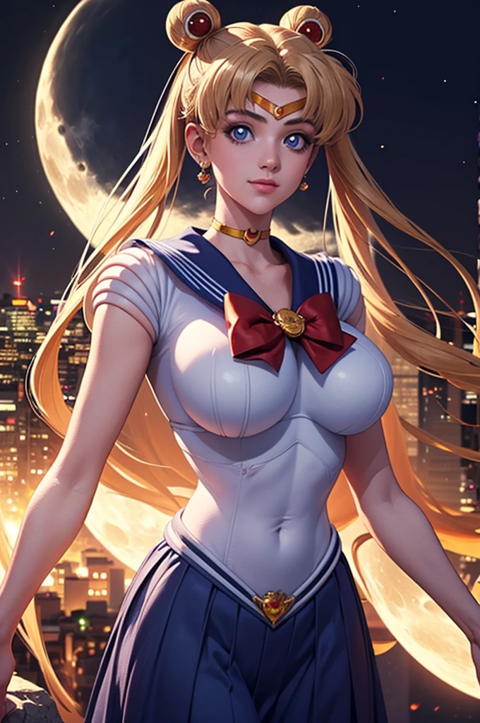(ultra realistic,32k,RAW photo:1.1),(high detailed skin:1.1), 8k uhd, dslr, high quality, film grain, (makeup, mascara:1.2), lips,(thick\lips\),
(shiny glossy translucent clothing:1.1), <lora:sailor_moon_v1:0.7> aausagi, double bun, twintails, parted bangs, hair ornament, crescent facial mark, jewelry, earrings, choker, puffy short sleeves, pink sleeves, heart brooch, white gloves, elbow gloves, layered skirt,, huge breast,  <lora:add_detail:0.91>,
 Jumping, mimicking a karate kick, 
 (busty:1.1) ,  (chubby:0.1),(UP maroon iridescence  exposure:1.15), <lora:LowRA:0.4>, dark theme,  cyberpunk street market, tech peddlers, bootleg software, modified gadgets, back-alley deals   , glowing lights background