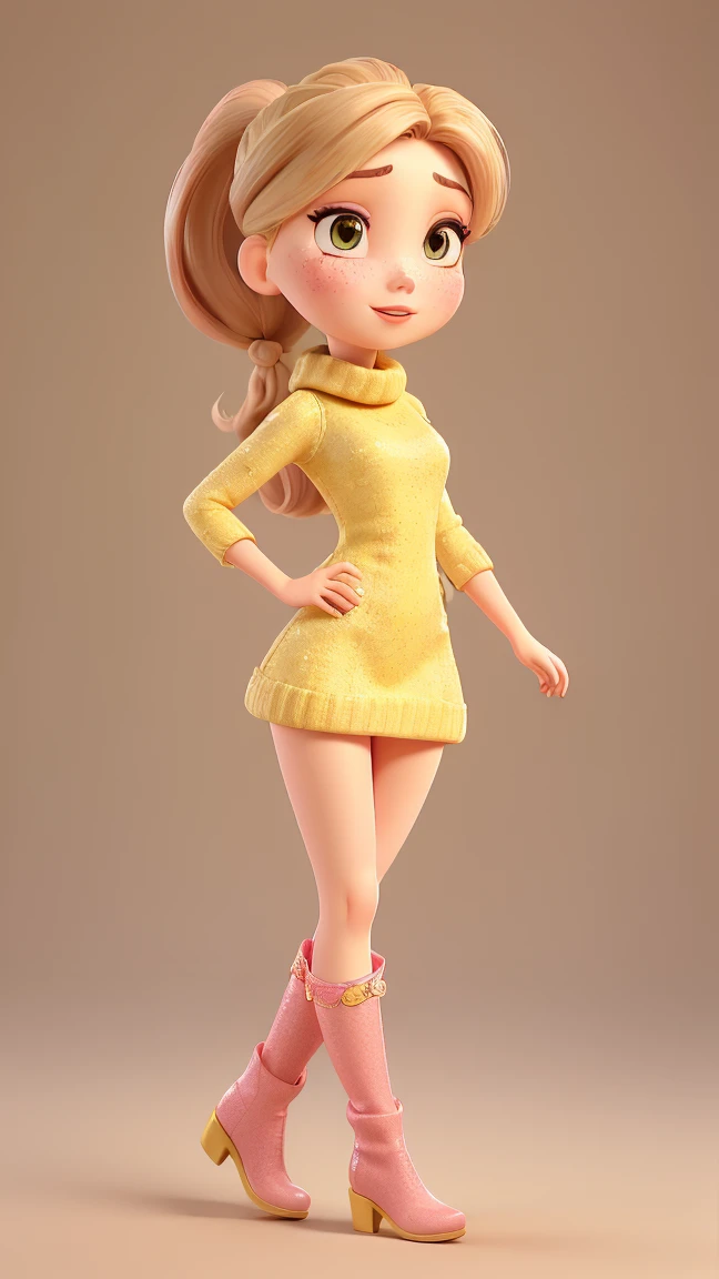 (best quality:1.4),(shiny skin), body focus, (cute face), (((best quality))), illustration, ((Beautiful Finger))wear pink brazier , pink panties, Beautiful body, Beautiful character design, with high heels , perfect lighting, Colorfull, focus big breasts, Bright_Front_face_Lighting, ultra high res, highres, absurdres:1.2, bokeh:1.2, lens flare, (vibrant_color:1.2),
Blonde hair, blue eyes, smile, short hair, multicolored chevron sweater, full body (red, green, beige),