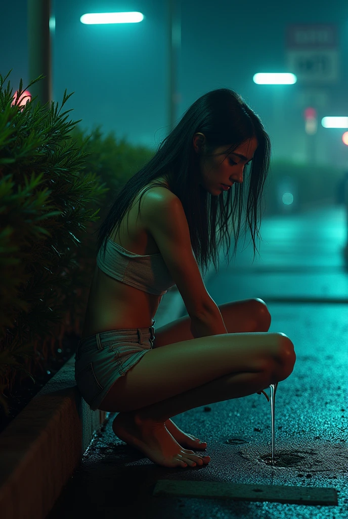 marika gorgeous woman sleeping in an off-end road [night-time]