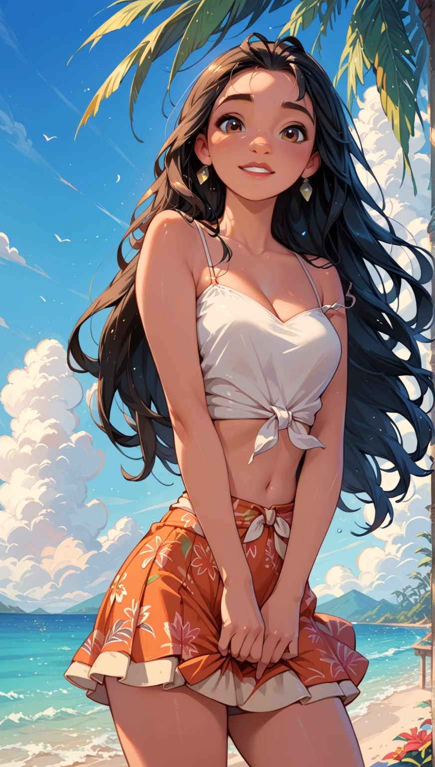 A woman with long hair is standing in the air, Hermoso y hermoso arte digital, chica de pelo largo, Anime CG arte suave, Arte digital del anime, Arte digital de anime avanzado, Arte de anime digital, cabello suelto, gorgeous digital painting, Artgerm. High detail, Hermosa obra de arte digital, Hermoso arte digital, Artgerm. Anime illustration