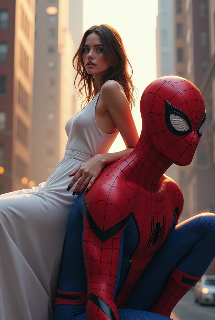 spiderman,anime girl,superhero,action scene,webbing,manga style,comic book art,dynamic pose,dramatic lighting,vibrant colors,detailed textures,cinematic composition,hyper realistic,4k,best quality,photorealistic,masterpiece,digital art