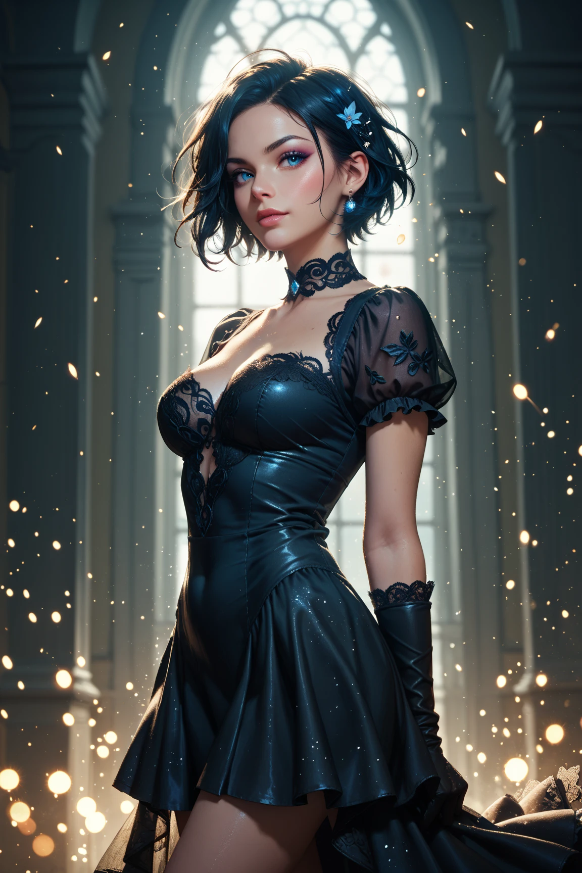 Brianna Hildebrand, latex veil bride sexy clothes, stand in front of a rainbow, character portrait, 3 9 9 0 s, short hair, intricate, elegant, highly detailed, digital painting, artstation, concept art, smooth, sharp focus, illustration, art by wlop, charlie bowater and alexandra fomina