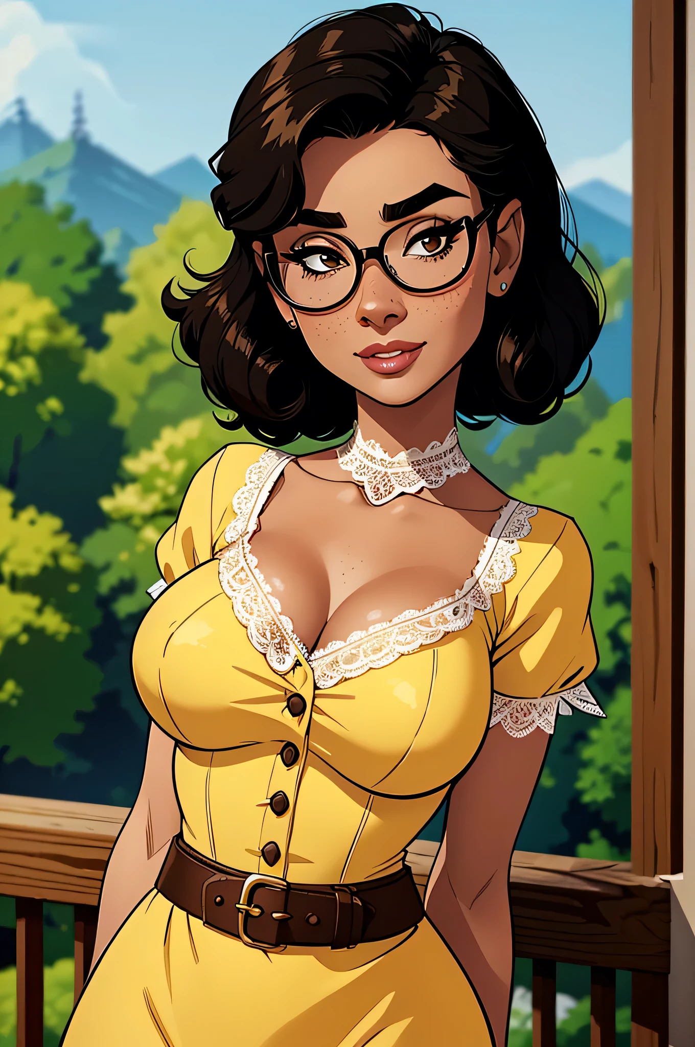 masterpiece, best quality, highly detailed, 1girl, solo, twintails, off-shoulder sweater, choker, large glasses, gold locket, jacket, hairband, looking at viewer, smile, blush, Wide Smile, Eyes Detailed & Wide, sexy Pose. Ultra HD, Rococo-Inspired Fantasy Art With Intricate Details. Cute, Charming Expression, Alluring-Gaze, looking at viewer Beautiful Eyes, An-Ideal-Figure. Large Youthful Well-Shaped-Breasts, Massive-Round-Bosom, Décolletage. slim waist, fit body, full lipsWarm lights , woman in a dreamy forest at night, with fluffy hair, delicate face, realistic, real, slim, large aperture, sexy shots, attractive poses,Stunnin gly beautiful merge of Scarlett Johanson. Alison Brie, Selena Gomez. symmetrical face, photorealistic, photography, path tracing, specular lighting, volumetric face light, path traced hairmaximum quality{(masutepiece) (8K High Resolution) (top-quality) In the style of breath of the wild.