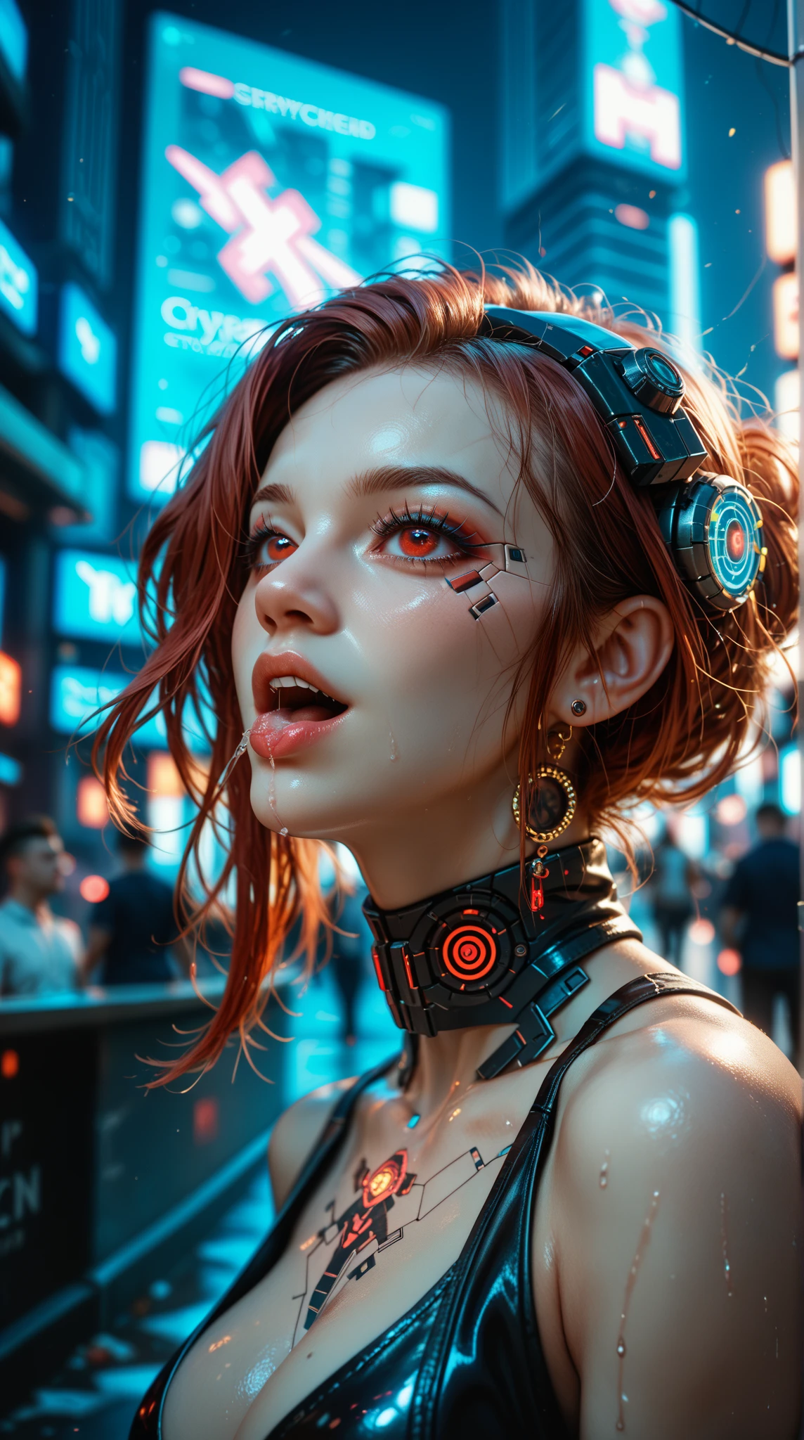 (masterpiece, top quality, Best Quality, official art, beautiful and aesthetic:1.2), 1 girl, Red hair, cat ears, (glitch art), (digital distortion), pixelated fragments, data corruption,colorful noise, visual chaos,contemporary aesthetic